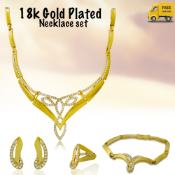 Fakhree 18K Gold Plated Long Fancy Necklace Set, 134303